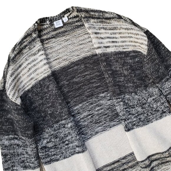 Gap Open Front Duster Cotton Cardigan Black - Gray - Cream Womens XS - Picture 1 of 8